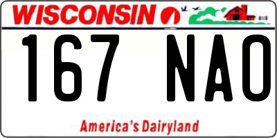 WI license plate 167NAO