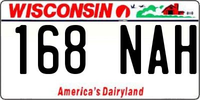 WI license plate 168NAH