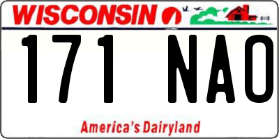 WI license plate 171NAO