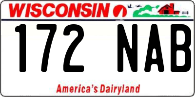 WI license plate 172NAB