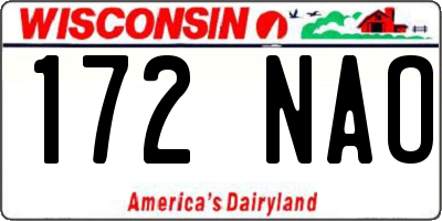 WI license plate 172NAO