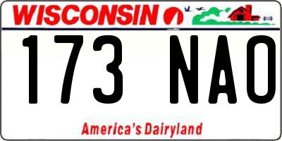 WI license plate 173NAO