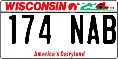 WI license plate 174NAB