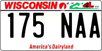 WI license plate 175NAA