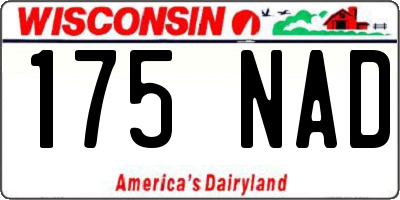 WI license plate 175NAD