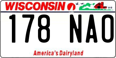 WI license plate 178NAO