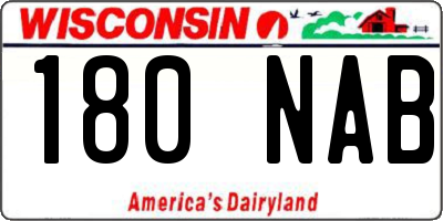 WI license plate 180NAB