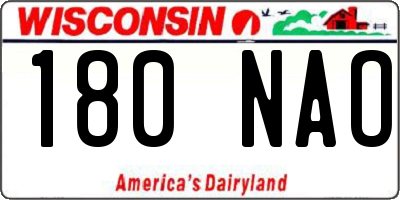 WI license plate 180NAO