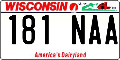 WI license plate 181NAA