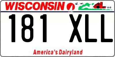 WI license plate 181XLL