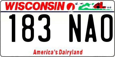 WI license plate 183NAO