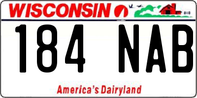 WI license plate 184NAB