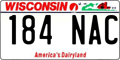 WI license plate 184NAC