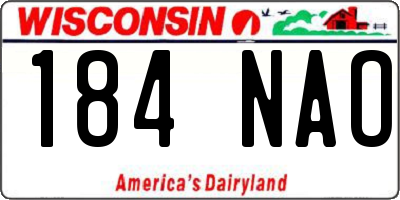 WI license plate 184NAO