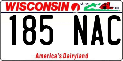 WI license plate 185NAC
