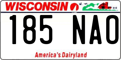 WI license plate 185NAO