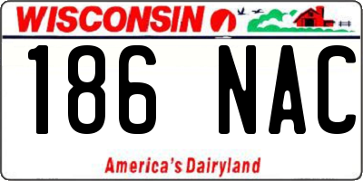 WI license plate 186NAC