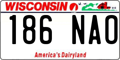 WI license plate 186NAO