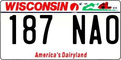 WI license plate 187NAO