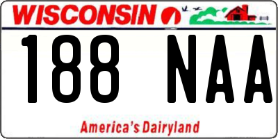 WI license plate 188NAA