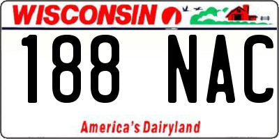 WI license plate 188NAC