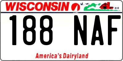 WI license plate 188NAF