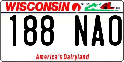 WI license plate 188NAO