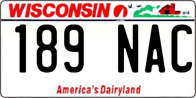 WI license plate 189NAC