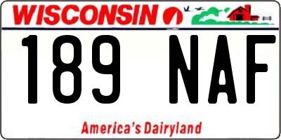 WI license plate 189NAF