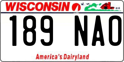 WI license plate 189NAO