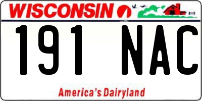 WI license plate 191NAC