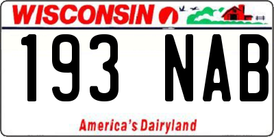WI license plate 193NAB