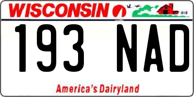 WI license plate 193NAD