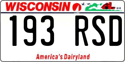 WI license plate 193RSD