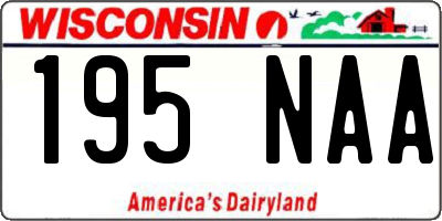 WI license plate 195NAA