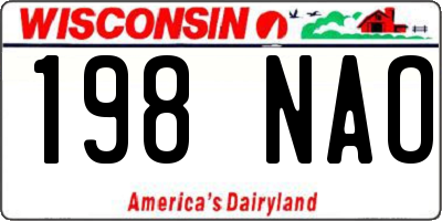 WI license plate 198NAO