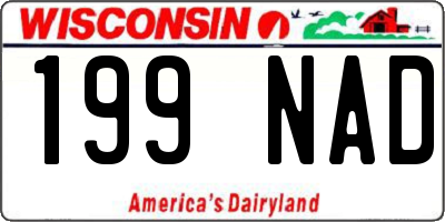 WI license plate 199NAD