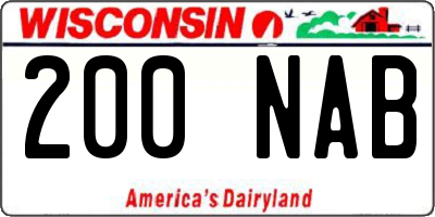 WI license plate 200NAB