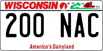 WI license plate 200NAC
