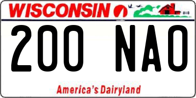 WI license plate 200NAO