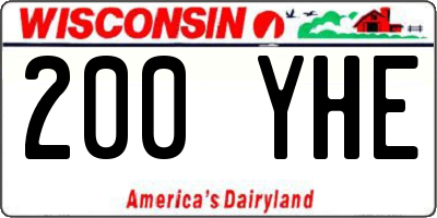 WI license plate 200YHE
