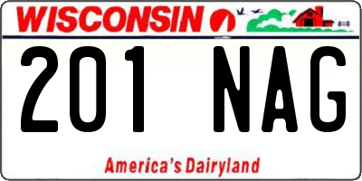 WI license plate 201NAG