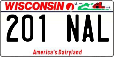 WI license plate 201NAL