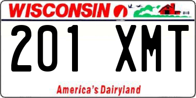 WI license plate 201XMT
