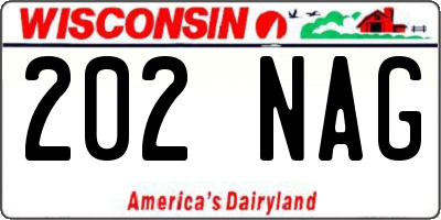 WI license plate 202NAG
