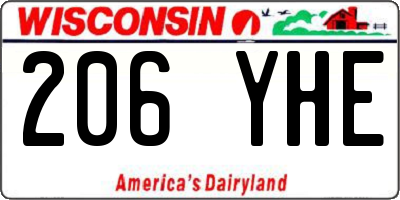 WI license plate 206YHE
