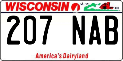 WI license plate 207NAB