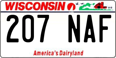 WI license plate 207NAF
