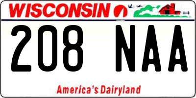 WI license plate 208NAA