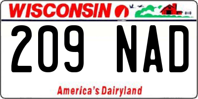 WI license plate 209NAD